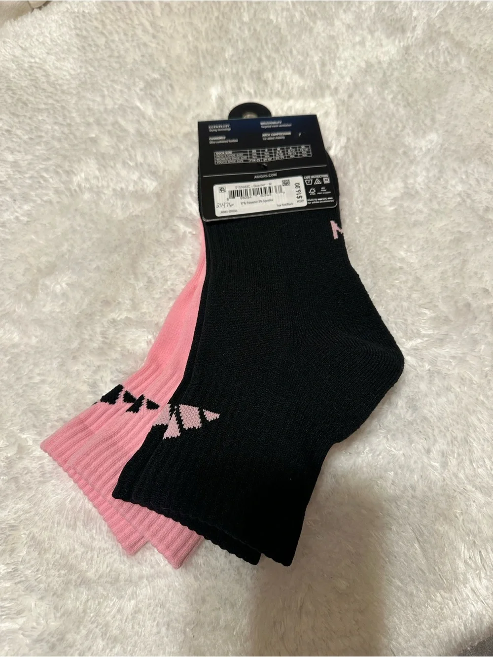 Women’s Adidas Socks - Pink & Black